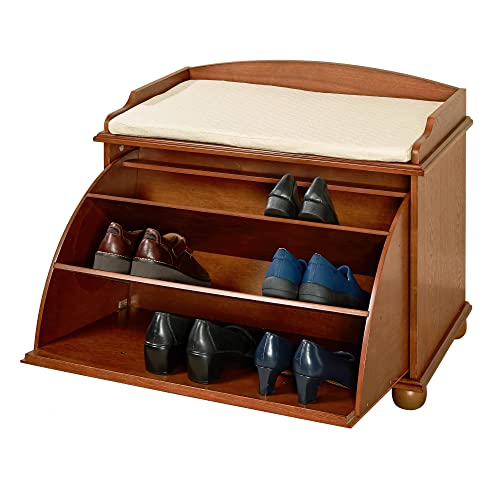 Touch of Class Ayden Wooden Shoe Storage Bench Windsor Oak