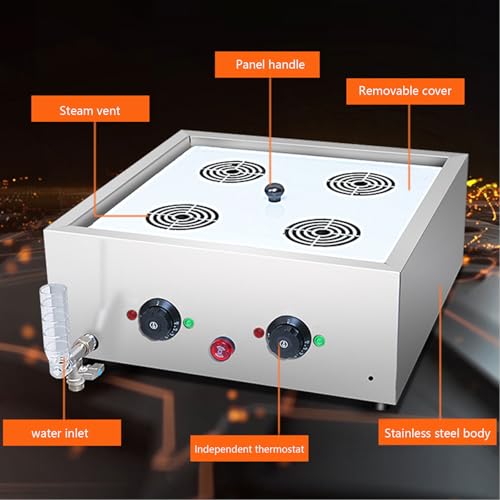 Podgrzewacz Do Bułek Na Parze, Komercyjny Parowar Elektryczny Z Alarmem Zabezpieczającym Przed Wysuszeniem, Regulacja Temperatury 30–110°C Do Użytku Domowego I Skle,2 Hole