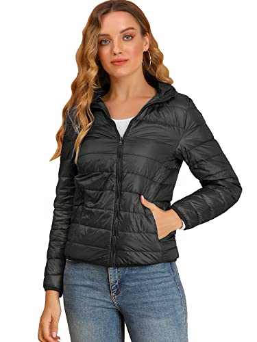 Veste légère à capuche Allegra K noire en taille Large pour femme