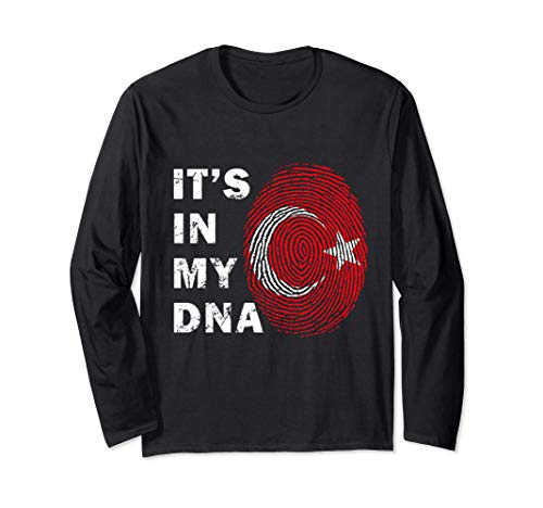 In My DNA Proud Turkey Flag Proud Gift Turkish Men Women Manga Larga