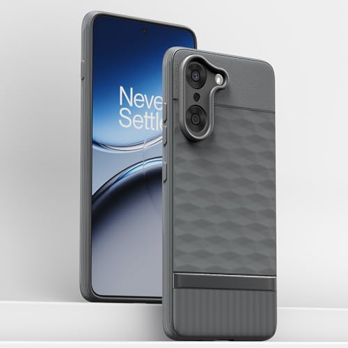 Image of Pikkme Back Cover for Oneplus Nord CE 5 5G Camera Protection 3D Hexa Cube Design Silicone Protective Bumper Case (Grey)