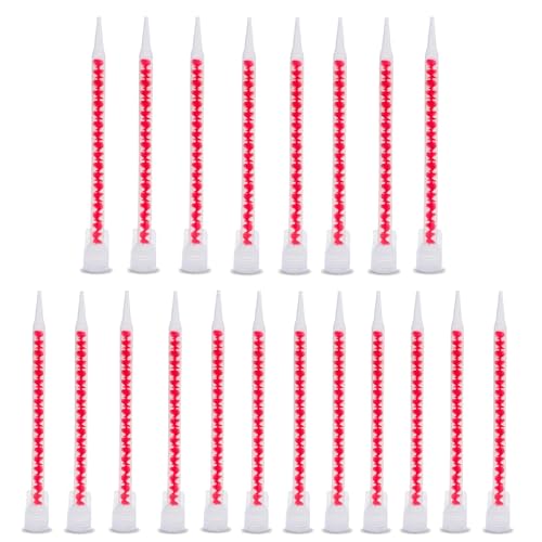 Dual barrel mixing nozzle, 20 double epoxy spray gun nozzles, suitable for 200ml and 400ml manual ink cartridges （20 pieces）