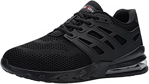 LARNMERN Steel Toe Shoes for Men Lightweight Work Safety Sneakers Industrial Construction Footwear Breathable Air Cushion Safety Toe Working Boots Fashion Black(12 Women 10 Men)