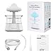 cjc Cloud Rain Humidifier for bedroom with Soothing Rain Sounds Sleep Aid, Waterfall Night Light, Mushroom Design Air Moisturizer，Room Decor Aesthetic for living room (White)