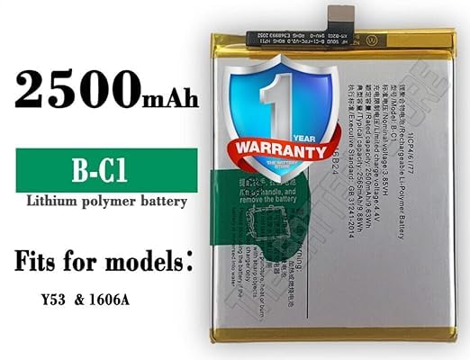Image of Original B-C1 Battery for Vivo Y53, Y53A, 1606A Battery with 1 Year Warranty ** (Y00000293)