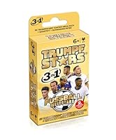 TRUMPFSTARS Fußball Weltstars Kartenspiel 3 in 1 – Trumpf Quartett Schwarzer Peter – 50 Karten Mega Pack – Fußball Stars Karten Spiel ab 6 Jahre – für 2 oder mehr Spieler – plastikfreie Verpackung