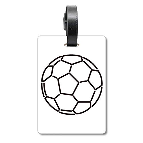 Étiquette de valise voyage motif football accessoire bagage noir blanc