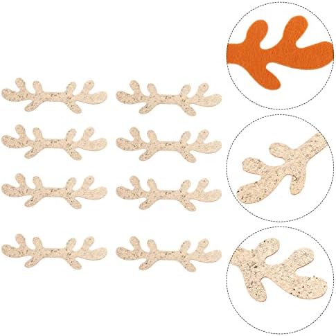 Christmas Deer Antlers Elk Horns: 8pcs Gold Reindeer Antler Crafts Xmas Deer Antlers Applique for Headband Scrapbook Art Crafts