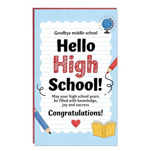 Hincoo Funny Middle School Graduation Card Gift for Boys Girls Teenagers, Congratulations Card for Middle & High School Student, Proud of You Cards, Grad Gift for 8th Grade Graduate