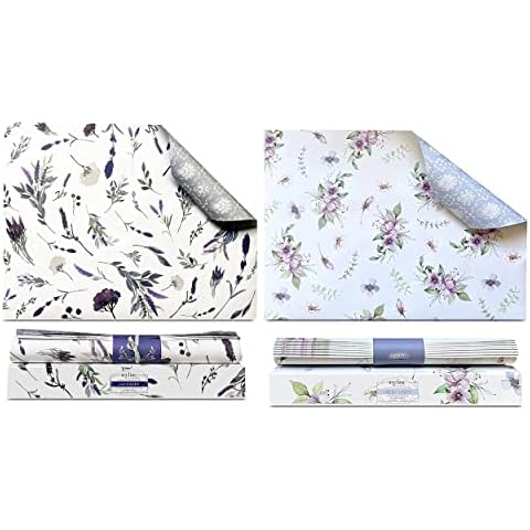 Scented Drawer Liners for Bedroom Dressers - Double Sided Kitchen Drawer Liners with Floral Pattern - Lavender and Linen Scented Kitchen Cabinet Liners for Shelves - Bedroom Non Adhesive Shelf Liners Cover