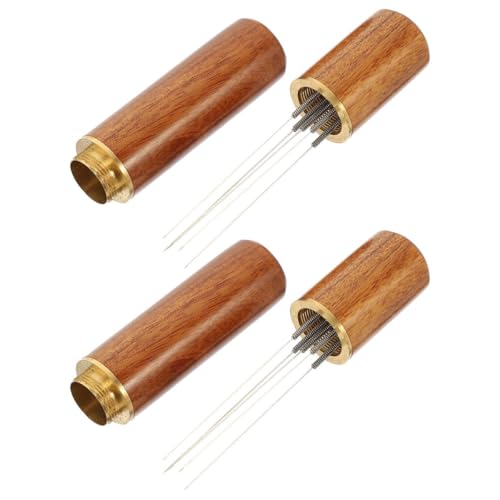 TOYANDONA Agitador de Café Expreso 2 Piezas Mango de Madera, Aguja Distribuidora para Polvo de Café, Herramienta para Espresso en Color Claro, Adecuado para Uso Profesional y Doméstico