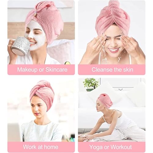 Kit 2 Toalhas Magicas Para Secar Cabelo Microfibra banho secagem turbante Touca pano conjunto envolt