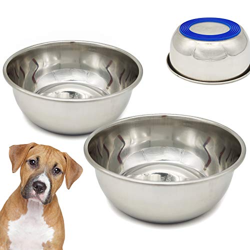 BPS - 2 ciotole antiscivolo per cani e gatti, in