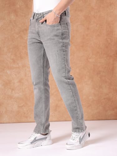 Image of The Indian Garage Co Men Slim Fit Solid Mid-Rise Stretchable Jeans