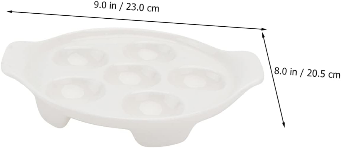 KICHOUSE 2pcs Snail Baking Dish Ceramic Escargot Baking Plate Handle Sturdy for Long-term Use Dishwasher Safe for Casseroles