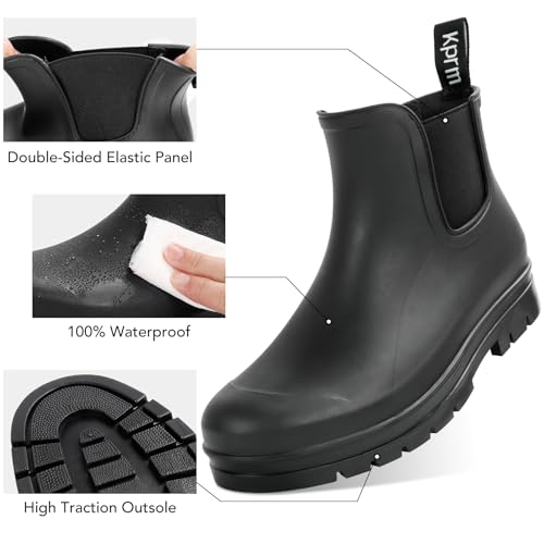 Short Rain Boots for Women Waterproof Ankle Womens Rubber Garden Rainboots for Mud Barn Gardening Yard Farm Work2