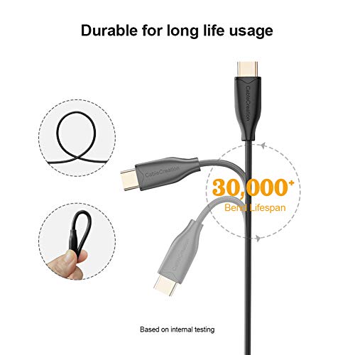 Image of Cablecreation Usb C To Usb C 60W, 3Ft Type C 3A Laptop Fast Charging Cable, Compatible With Macbook Pro 13? , Ipad Pro 2020 /2018, Galaxy S20 /S10 /S9 /S9+, Pixel 3 Xl, 1M, Black