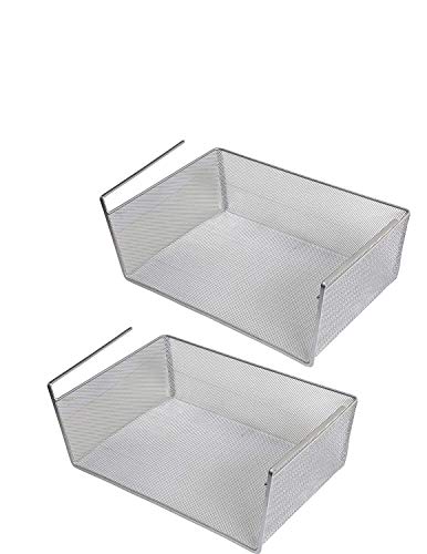 Lacyan 吊り戸棚下ラック 棚吊り バスケット 収納カゴ (L,2pcs)