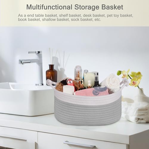 Image of Small Empty Gift Basket with Bag & Ribbons, White & Cool Gray