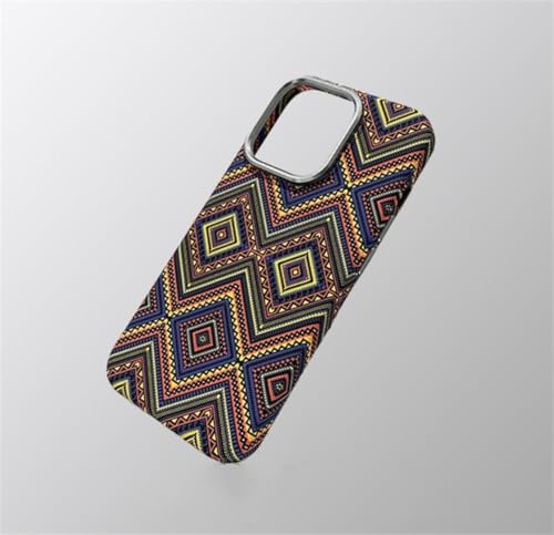 HJZSZX iPhone 16 Pro用 高級スリムパターン フレームレス 頑丈なアーマーケース 放熱性 レトロカバー(iPhone 16 Pro/LUXO J241用)