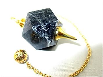 Jet Blue Aventurine Hexagon Pendulum Reiki Dowsing Detect Body Chakra Imbalance Free Booklet Jet International Crystal Therapy