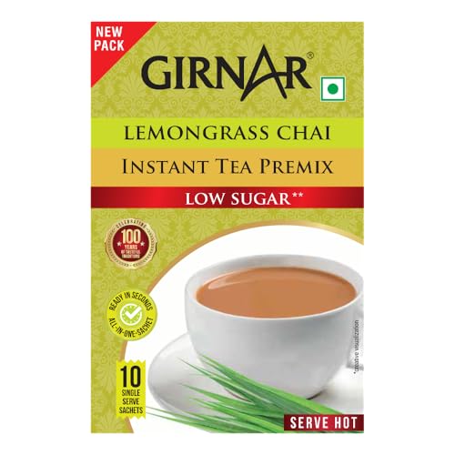 Image of Girnar Instant Premix Lemongrass Chai (10 Low Sugar Sachets)