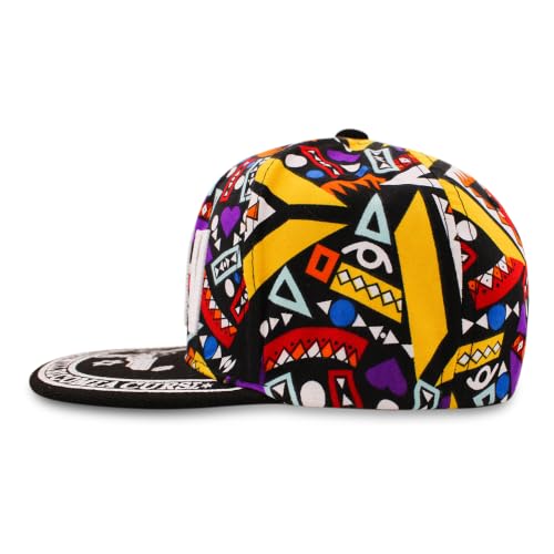 Image of VRITRAZ Comfortable Polyester 3D Printed Hip Hop Cap for Men & Women | Adjustable Snapback Closure Flat Brim Baseball Hat | Lightweight Urban Streetwear Headwear for Dance, Skateboarding, Gym, Sports