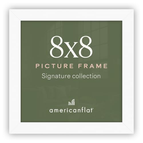 Americanflat 8x8 Picture Frame - Engineered Wood - White