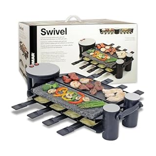 Swissmar Swivel 8-Person Raclette Table Grill with Cast Aluminum &
