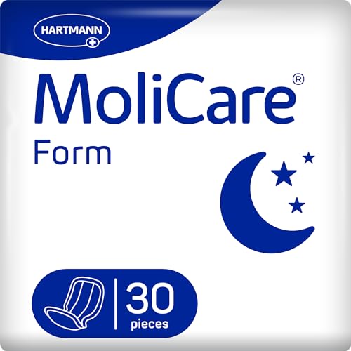 MoliCare® Form Night - Große Inkontinenzeinlagen bei mittlerer bis schwerer Inkontinenz in der Nacht für Frauen und Männer | zuverlässig, saugfähig & diskret | 30 Stück
