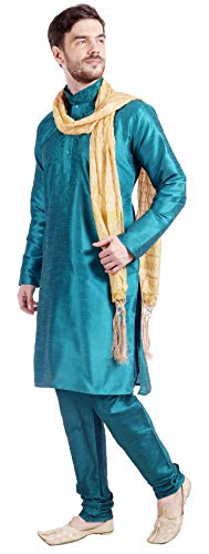 Maple Clothing Men's Art Silk Indian Kurta Set Wedding Wear Clothing3