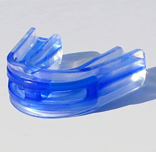 Brain Pad LoPro+ Double Laminated Strap/Strapless Combo in one Adult Mouthguard (Blue/Clear)