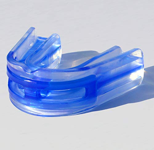 Brain Pad Lopro+ Double Laminated Strap/Strapless Combo In One Adult Mouthguard (Blue/Clear) #TOP1