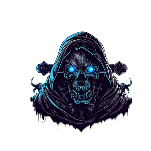 Image of 2Pcs 3D Skull Car Decal for Truck, Trailer, SUV, Outdoor Window, Wall, Laptop, Tablet - Halloween Decorative Scratch Sticker for Any Smooth Surface (D)