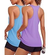 MAGCOMSEN Women's Workout Tank Tops 2 Pack Racerback Tank Quick Dry Athletic Yoga Running Top SPF...
