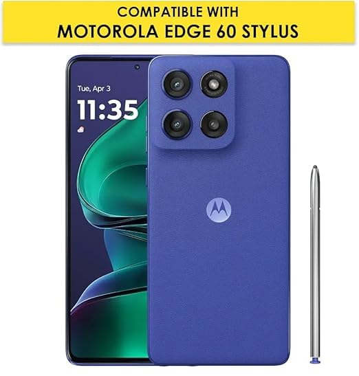Image of RIGGEAR Shockproof Clear Hybrid Armor Magnetic Back Cover Case Compatible with MagSafe Accessories for Motorola Moto Edge 60 Stylus 5G (Clear-Black TPU Bumper + Transparent PC)