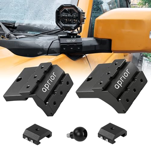 Image of Upgraded Quick Release Dual A-Pillar Light Mounts for Frod Bronco 2021-2026 Non-Destructive Installation, Modular Brackets for Offroad LED Pod Lights & Ditch Lights(No Drilling)