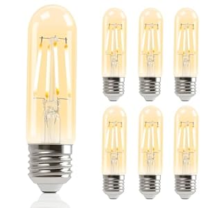 GBLY Gloeilamp E27 LED Warmwit – 6 stuks – T30 LED-lamp 4W Edison Vintage Verlichting 2700K Warmwit Licht Bol Retro Filament Energiebesparende Lamp E27 Fitting Niet Dimbaar Light Bulbs