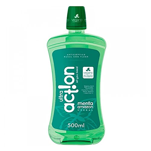 Enxaguante Bucal Menta Amazon, sem Triclosan, sem Parabeno, Previne Contra a Cárie, Hálito Saudavél,