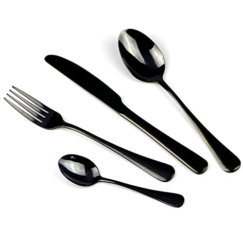 Cuillere de table en acier inoxydable dore et set de couteaux avec boite silverware rose 24 cm