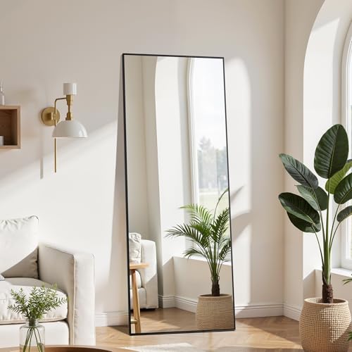 Image of 15 inchx56 inch Rectangle Full Length Mirror with Stand, Full Body Floor Mirror