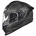 Casco de Moto Integral SMK Titan Carbono Mate con Visor Solar - Homologado ECE 22.06 - Designed (XL)