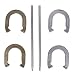 Triumph Hammer-Finished Four Steel Outdoor Backyard Horseshoe Set with Two Stakes