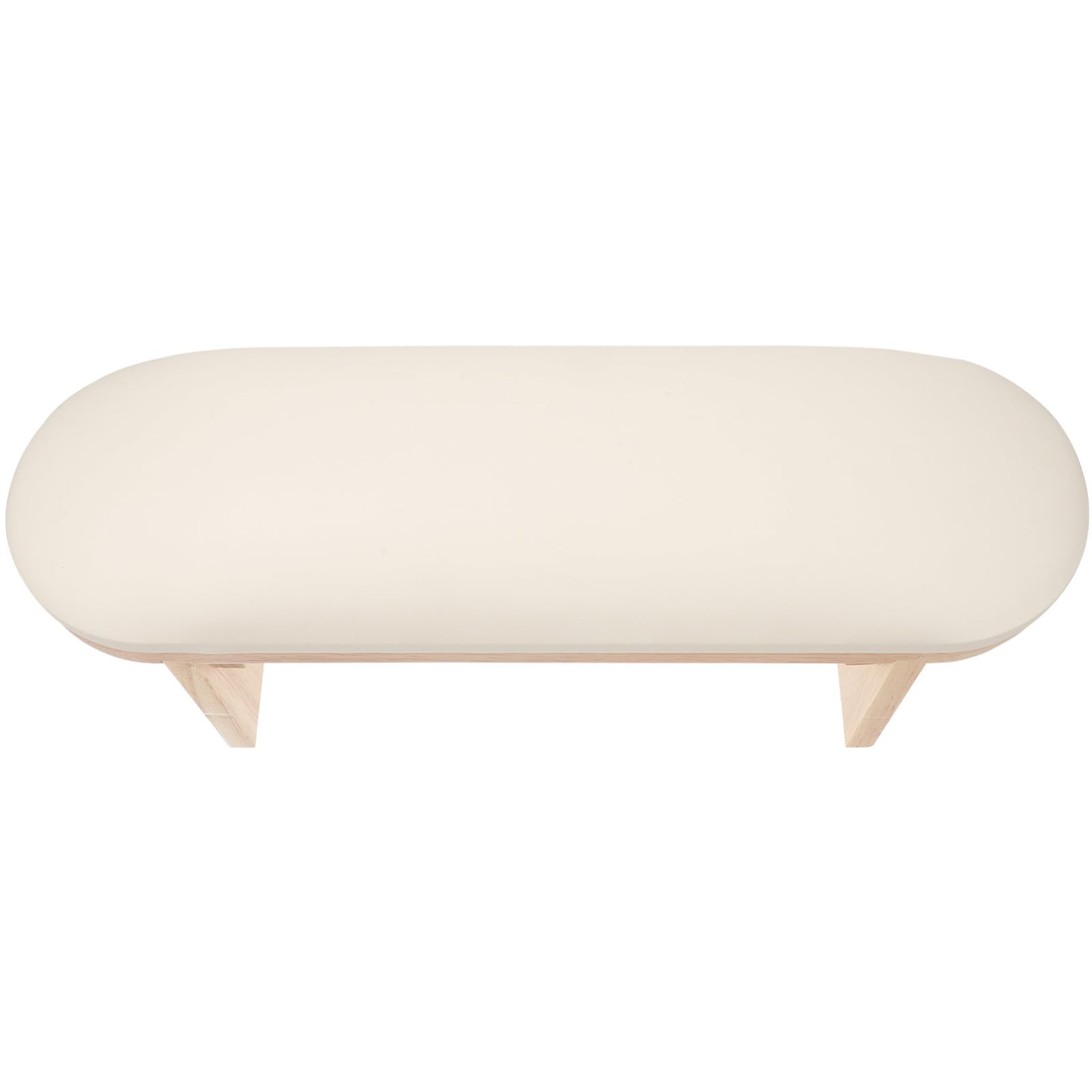 Reposamanos para Decoración de Uñas, Cojín de Pu y Madera Beige