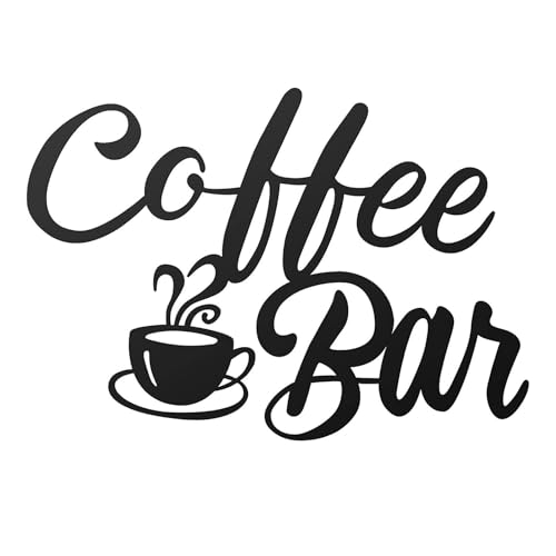 GIONAR Coffee Bar Decoration, Deco Cuisine, Decoration Murale Metal, 30x22cm Deco Bar, Gravure Laser Sur Fer, Pour la Cuisine, de la Station de Café, du...