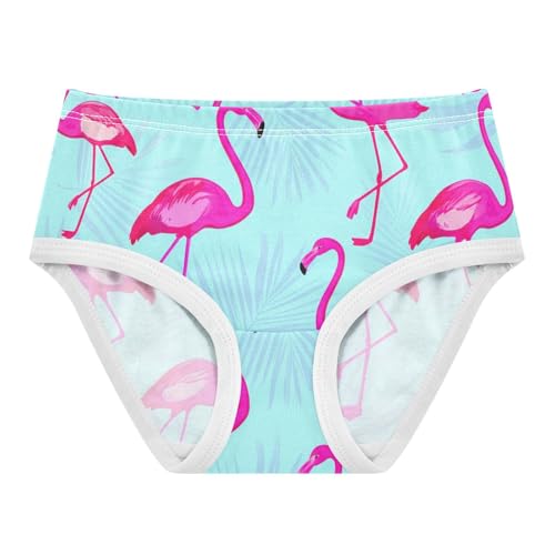 Cotton Girls Underwear Toddlers Bright Pink Flamingos Tropical Little Girl Panties Bright Briefs Girls Undies 2t
