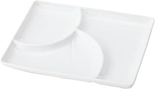 Mino Ware 91-075-101 Miyama Deep Mountain Plate, 3-Divided Dish, Microwave, Dishwasher Safe, Nagomi Cloisonne, White, Diameter Approx. 7.1 inches (18 cm), Made in Japan
