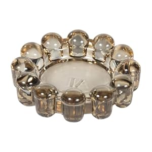 Alice Lane Original Bubble Candle Dish – Chic Smoky Glass Candle Dish for Home Decor – Decorative Modern Candle Holder for Small Candles & Diffusers