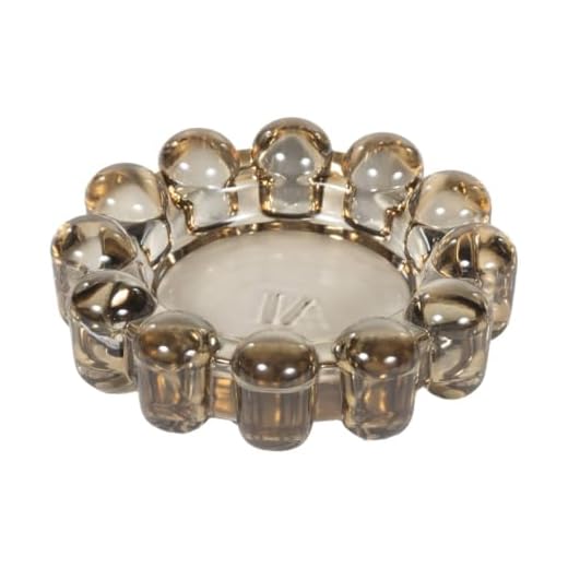 Alice Lane Bubble Candle Dish – Chic Smoky Glass Candle Dish for Home Decor – Decorative Modern Candle Holder for Small Candles & Diffusers