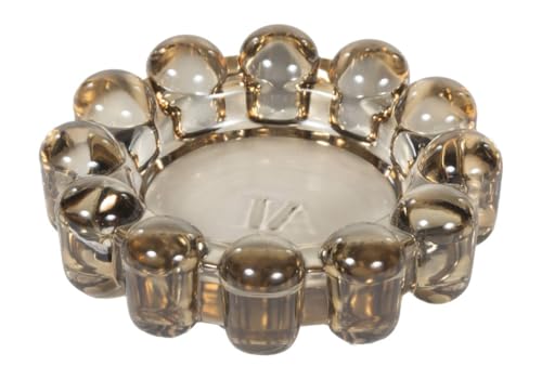 Alice Lane Bubble Candle Dish – Chic Smoky Glass Candle Dish for Home Decor – Decorative Modern Candle Holder for Small Candles &amp; Diffusers